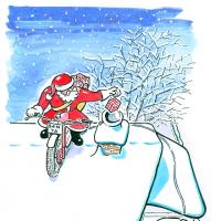 Santa Goes Trials Riding!
